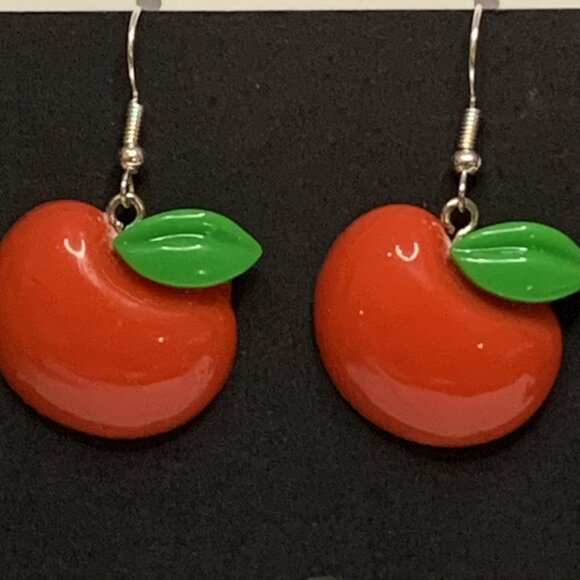 Apple Earring, Fruit Earring, Funny Food Earring, Educator Earring, Teacher Gift - Picture 7 of 8